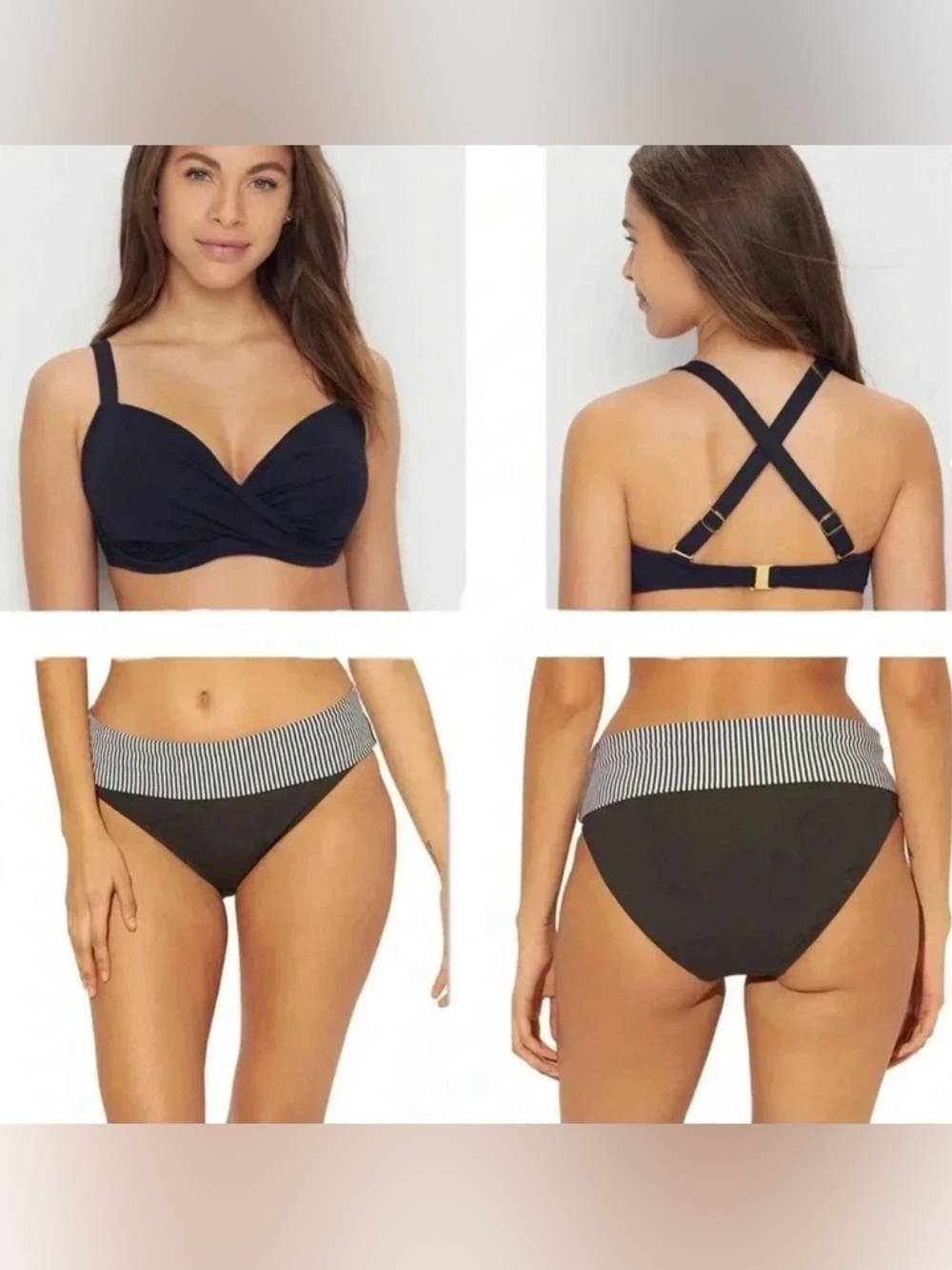 Bleu Rod Beattie Let’s Get Twisted Bikini Top Size 38DD and Bikini Bottom Sz 10